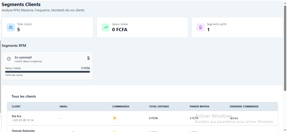 Segments RFM