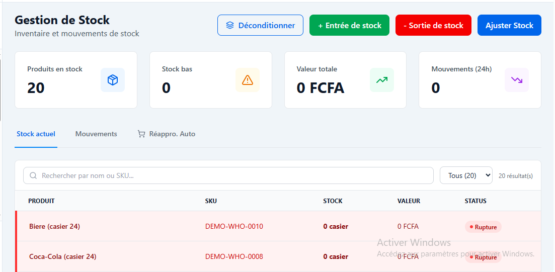 Gestion de stock